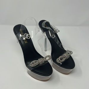 Clear platform heels